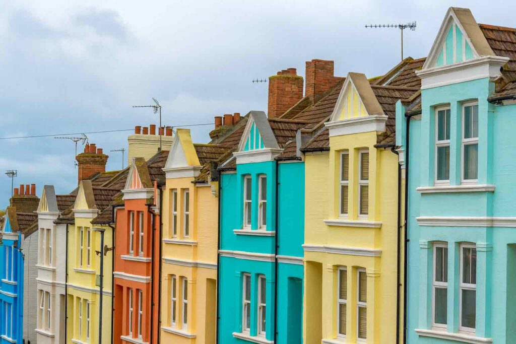 colourful houses in Brighton