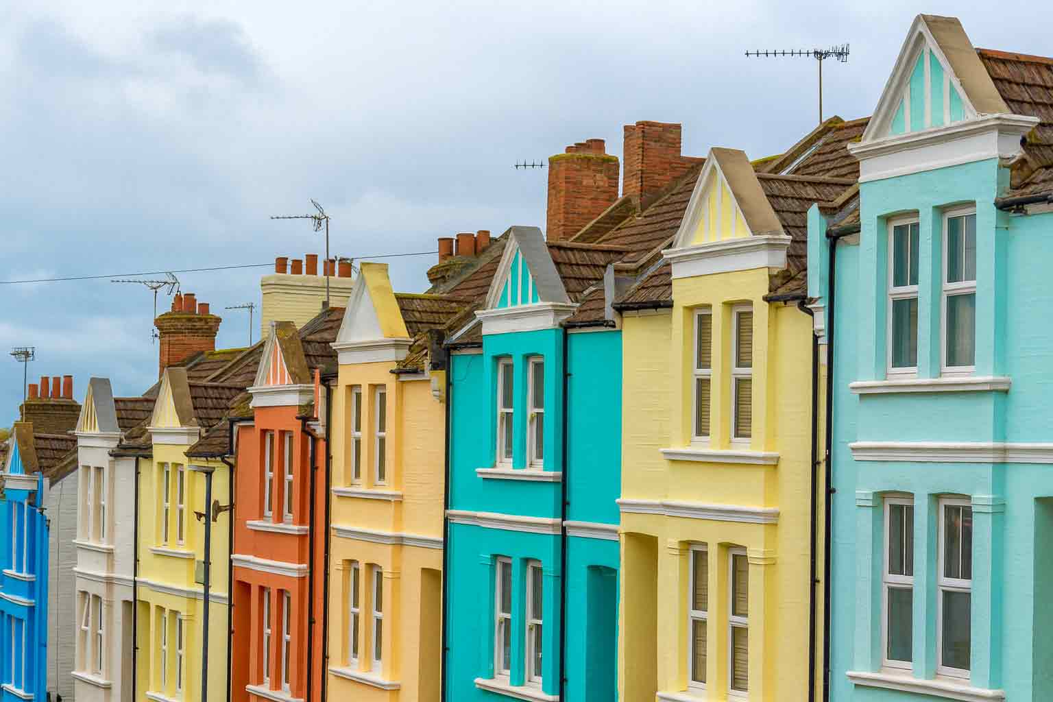 colourful houses in Brighton